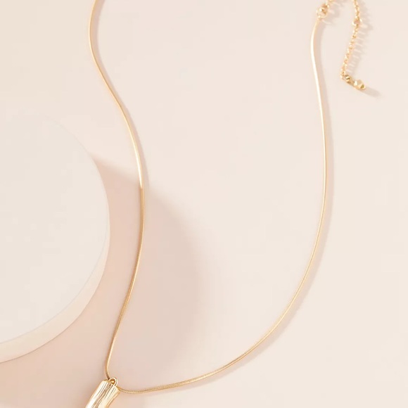 NWT Anthropologie Bamboo Monogram Necklace “I” - Picture 2 of 8